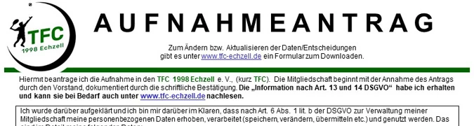 TFC 1998 Echzell e. V. ... Werde Mitglied im TFC!